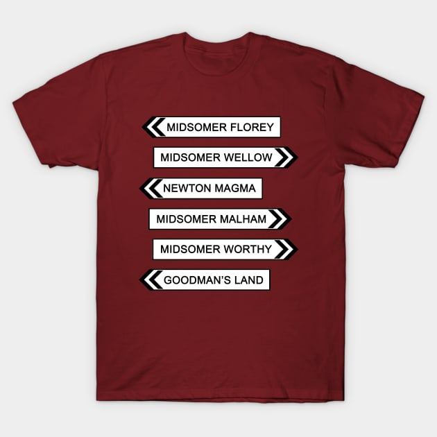 Midsomer Murder Signs #3 T-Shirt by Vandalay Industries